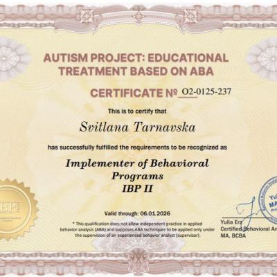 Svitlana Tarnavska Education 2
