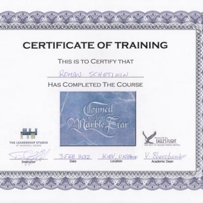 Roman Schetinin Certificates 9