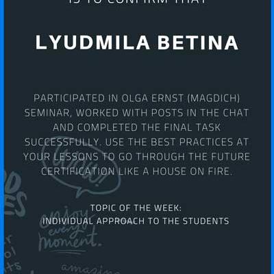 Certificate Betina 5