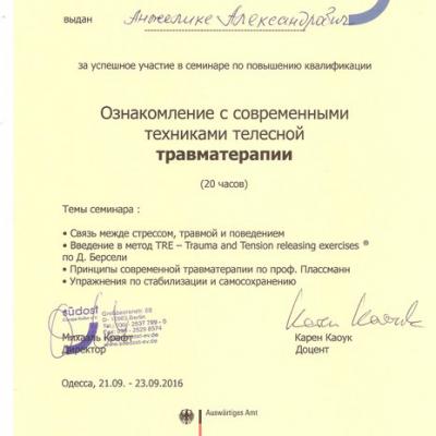 Angelica Alexandrovich Certificates 10